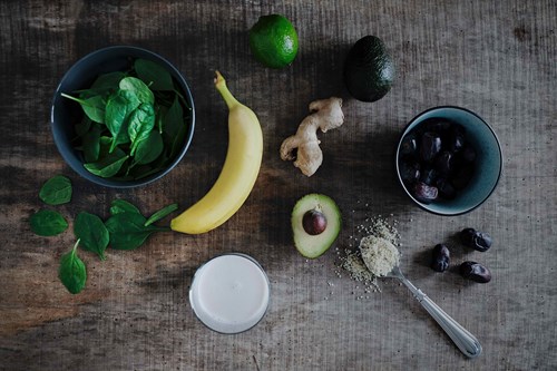 Ingredienser til grøn smoothie